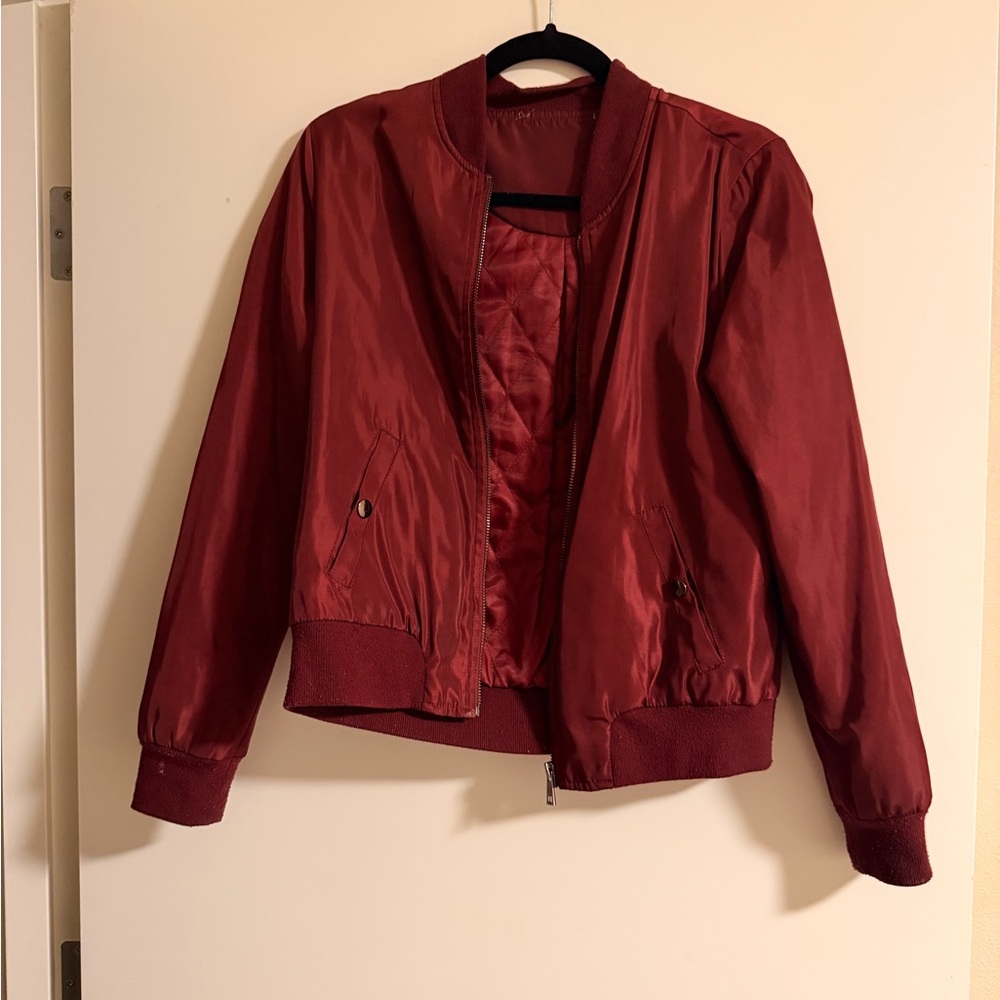 Vintage Women's Red Bomber Jacket